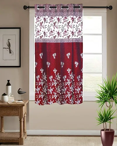 Shappy Attires  cm  Polyester Blackout Window Curtain Single Curtain Floral Red 59x47 inch