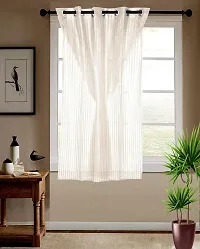 Shappy Attires  cm  Polyester Blackout Window Curtain Single Curtain Self Design Cream 59x47 inch-thumb1