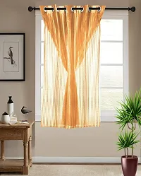 Shappy Attires  cm  Polyester Blackout Window Curtain Single Curtain Self Design Orange 59x47 inch-thumb1