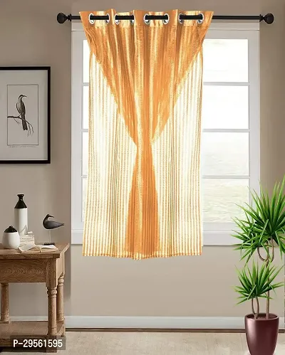 Shappy Attires  cm  Polyester Blackout Window Curtain Single Curtain Self Design Orange 59x47 inch-thumb2