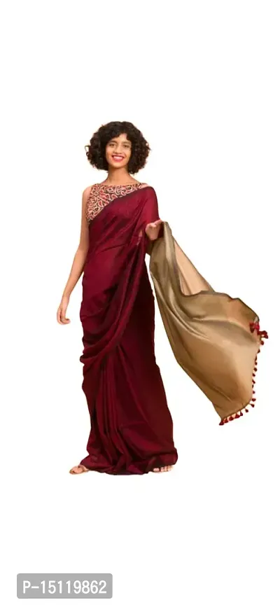 Stylish Fancy Cotton Silk Saree With Blouse Piece For Women-thumb0