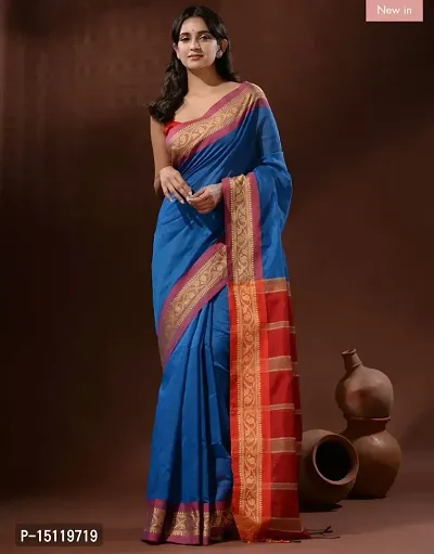 Stylish Fancy Cotton Silk Saree With Blouse Piece For Women