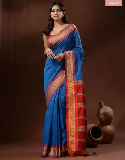 Glamorous Cotton Silk Saree with Blouse piece 