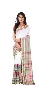 Ritisha Saree Women's Traditional Bengal Handloom Begampuri Cotton Saree with Unstitched Blouse Piece