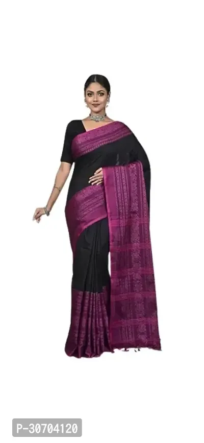 Stylish Cotton Saree With Blouse Piece For Women-thumb0