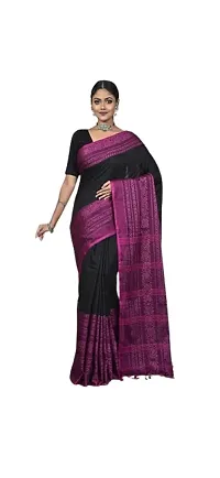 BENGAL HANDLOOM Women's Traditional Silk Terchi Boarder Saree