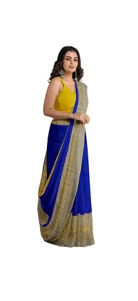 Womens Begampuri Cotton Blend Soft Khadi Saree With Blouse Piece