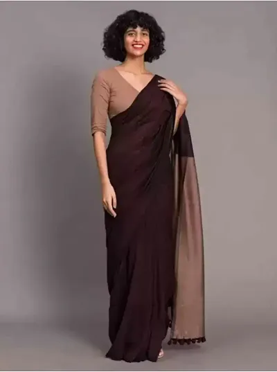 Glamorous Cotton Silk Saree with Blouse piece 