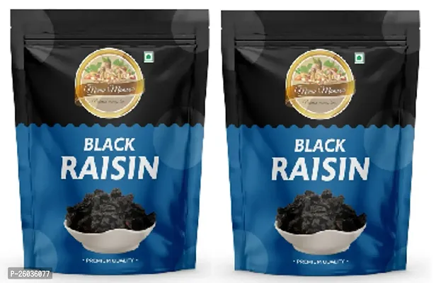 Black Raisin, Kali Kishmish | High In Antioxidants, Naturally Sweet And Tasty, 500Gm Pouch Pack Of 2-thumb0