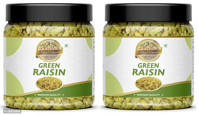 Green Raisin (Kishmish) High In Antioxidants, Naturally Sweet And Tasty, 250Gm Jar Pack Of 2