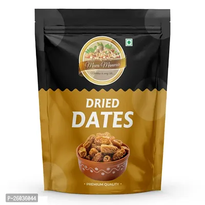 Dried Dates (Khajoor/Khajur)|All Natural | No Preservatives | No Added Sugar | Gluten Free | Vegan | Non Gmo | Dates Fruits, 500Gm Pouch Pack-thumb0