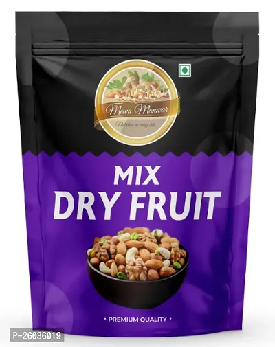 Mix Dryfruits, Natural Mixed Nuts And Dry Fruits (Almonds, Cashew, Green And Black Raisin,Walnut, Apricot), 1Kg Pouch Pack