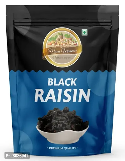 Black Raisin, Kali Kishmish | High In Antioxidants, Naturally Sweet And Tasty, 500Gm Pouch Pack-thumb0