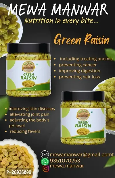 Green Raisin (Kishmish) High In Antioxidants, Naturally Sweet And Tasty, 250Gm Jar Pack-thumb4