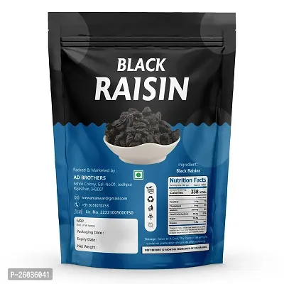 Black Raisin, Kali Kishmish | High In Antioxidants, Naturally Sweet And Tasty, 500Gm Pouch Pack-thumb2