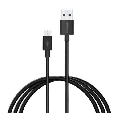 PORTRONICS MICRO USB CABLE 1 M POR-654 KONNECT CORE 1M CABLE (COMPATIBLE WITH ALL PHONES FOR MICRO USB DEVICES, BLACK, ONE CABLE)