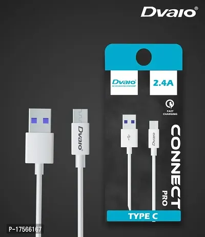DVAIO USB TYPE C CABLE 1 M CONNECT PRO (COMPATIBLE WITH SET TOP BOX, PHONE, HD TV, MUSIC SYSTEM, WHITE)-thumb0