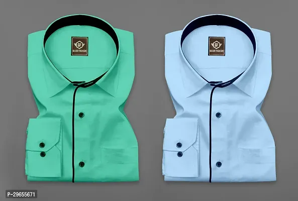 Reliable Multicoloured Cotton Solid Casual Shirts For Men Pack Of 2