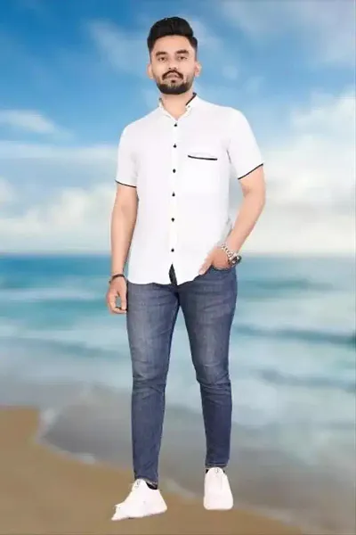 Stylish Lycra Solid Casual Shirt For Men