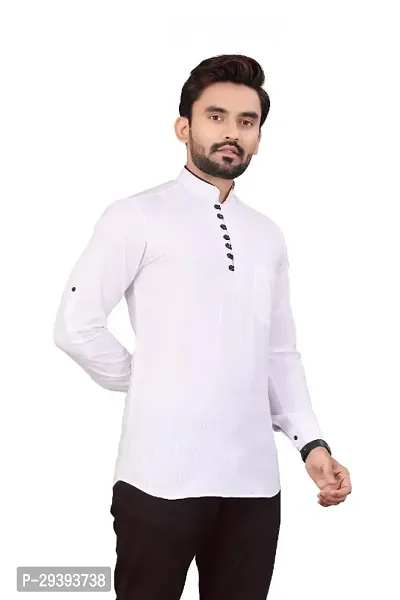 Classic Cotton Blend Solid Kurta for Men-thumb0