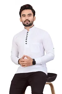 Classic Cotton Blend Solid Kurta for Men-thumb2