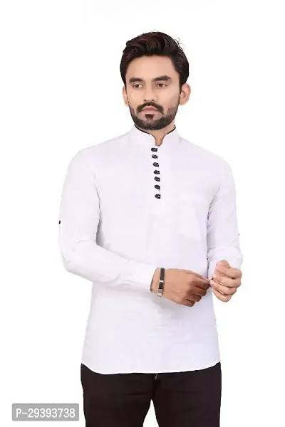 Classic Cotton Blend Solid Kurta for Men-thumb4