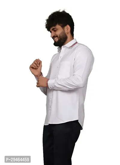 Classic Cotton Blend Solid Formal Shirt for Men-thumb3