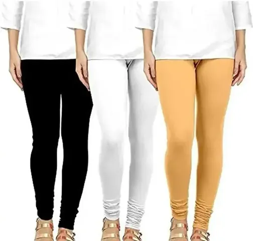 Pack Of 3 Lycra Churidar Leggings