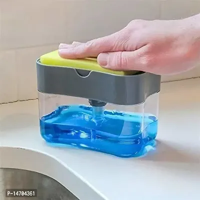 VENIK Soap Pump Dispenser and Sponge Holder With 1 Cleaning Sponges For Kitchen Sink-thumb0