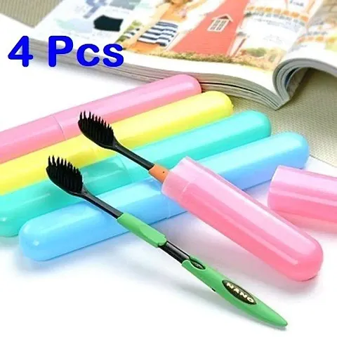 Anti Bacterial Toothbrush Container (Pack of 5)- Tooth Brush Cap, Caps, Cover, Covers, Case, Holder, Cases, Travel, Home use,Multicolor