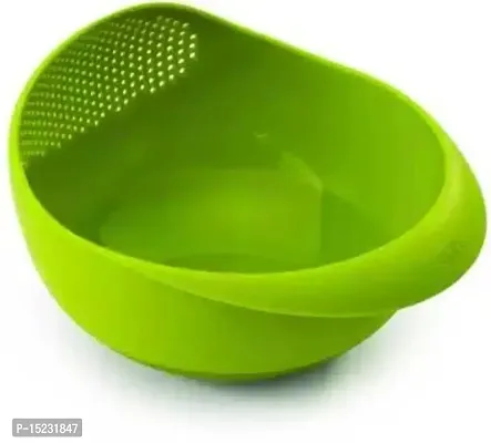 VENIK Rice Washing Bowl / Filter Cleaning Pasta, Washing Rice, All Beans Washing or Strainer Collapsible Strainer GREEN Pack of 1), Food Grade Plastic Material - MADE IN INDIA