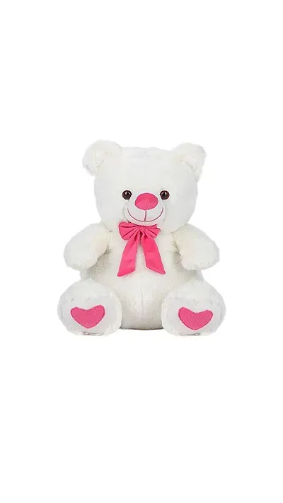 Nihan Enterprises White  Pink Tie Color Teddy Bear 45 cm