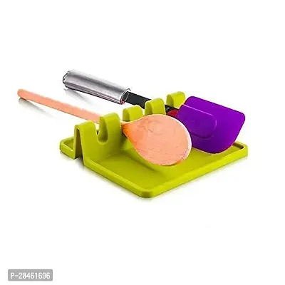 Zeinwap Spoon Holder Spatula Holder for Kitchen Spoon Rest Cooking Utensil Plastic Stand Pan Cover Lid Rack Pot Clips Support Ladle Organizer Tool, Size 14?13?4.5 CM (Random Color, 1 Pc)-thumb2