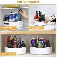 Zeinwap Lazy Susan 360? Rotating Kitchen Spice Cosmetic Holder Organizer Rack Tray (9 Inch, White)-thumb3