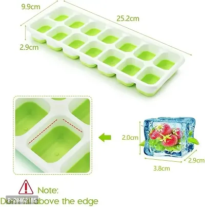 Zeinwap Ice Cube Trays, Silicone Easy-Release and Flexible 14-Ice Trays with Spill-Resistant Removable Lid, BPA Free, Durable and Dishwasher Safe - 1 Pack Multicolor-thumb5