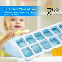 Zeinwap Ice Cube Trays, Silicone Easy-Release and Flexible 14-Ice Trays with Spill-Resistant Removable Lid, BPA Free, Durable and Dishwasher Safe - 1 Pack Multicolor-thumb3
