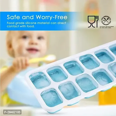 Zeinwap Ice Cube Trays, Silicone Easy-Release and Flexible 14-Ice Trays with Spill-Resistant Removable Lid, BPA Free, Durable and Dishwasher Safe - 1 Pack Multicolor-thumb4