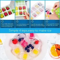 Zeinwap Ice Cube Trays, Silicone Easy-Release and Flexible 14-Ice Trays with Spill-Resistant Removable Lid, BPA Free, Durable and Dishwasher Safe - 1 Pack Multicolor-thumb1