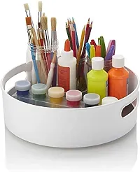 Zeinwap Lazy Susan 360? Rotating Kitchen Spice Cosmetic Holder Organizer Rack Tray (9 Inch, White)-thumb1