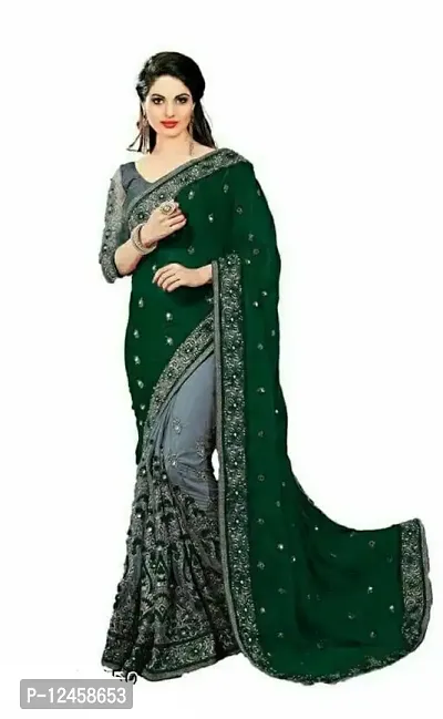 Beautiful Vichitra Silk Self Pattern Saree With Blouse Piece For Women