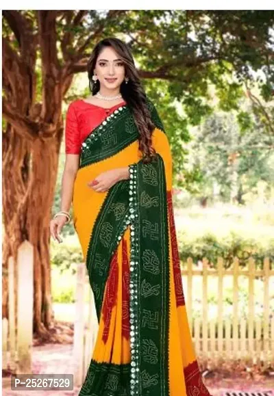 Beautiful Georgette Saree with Blouse Piece For Women-thumb0