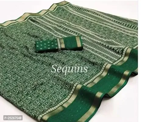 Beautiful Cotton Blend Saree with Blouse Piece For Women-thumb0