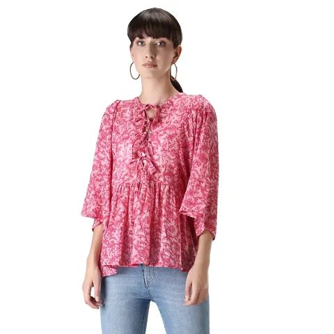 Trendy Rayon Deep Cut Top for Women