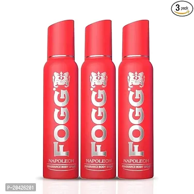 Fogg Napoleon No Gas Deodorant for Men, Long-Lasting Perfume Body Spray, 3 x 150ml (Pack Of 3)