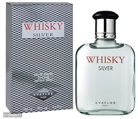 Evaflor Whisky Silver Eau de Toilette Spray for Men, 100ml  (pack of 2)