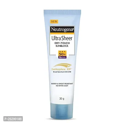 Neutrogena Ultra Sheer Sunscreen SPF 50+ | Broad Spectrum UVA/UVB PA++++ | No White Cast | Water resistant, Ultra light  Non sticky | For Oily, Dry  Sensitive Skin | For Men  Women | 30g-thumb0