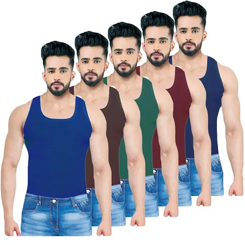 Stylish Solid Vest for Men Pack of 5