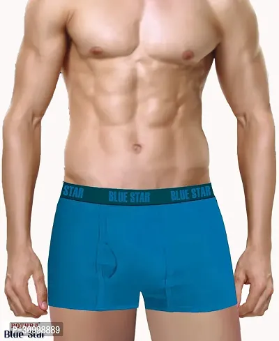 Mens Super Combed Cotton Trunk Brief with Ultrasoft Waistband Regular Fit Solid Colors Pack Of 5-thumb2