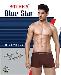 Mens Super Combed Cotton Trunk Brief with Ultrasoft Waistband Regular Fit Solid Colors Pack Of 5-thumb2