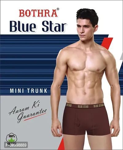 Mens Super Combed Cotton Trunk Brief with Ultrasoft Waistband Regular Fit Solid Colors Pack Of 5-thumb3